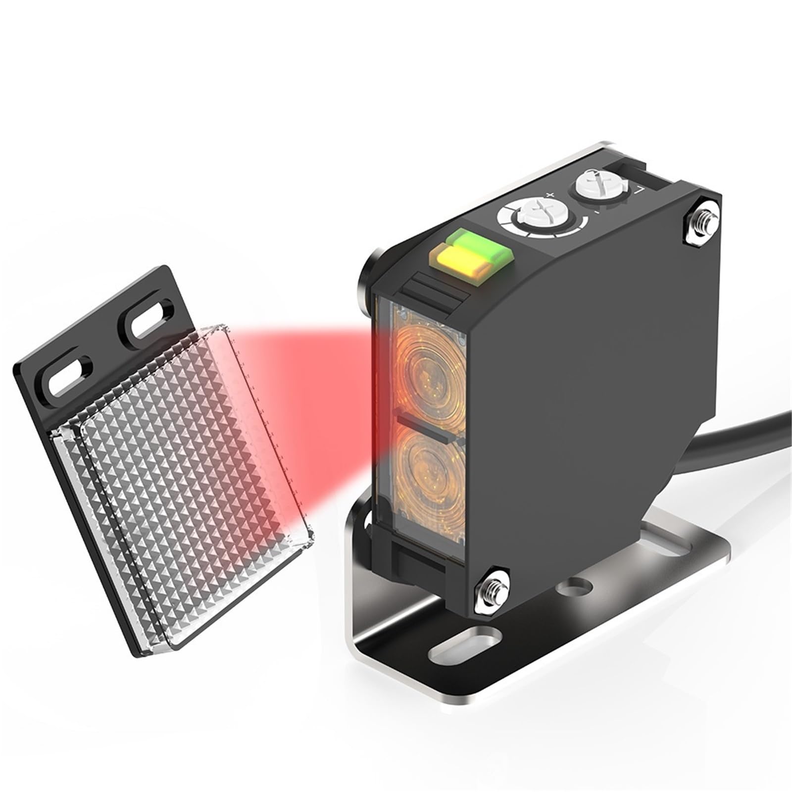 Sensor fotoeléctrico E3JK-RR12 retrorreflectante 24-240V CC/CA salida de relé Universal interruptor fotoeléctrico óptico cuadrado