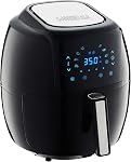 GoWISE USA 5.8-Quarts 8-in-1 Electric Air Fryer XL + 50 Recipes for Your Air Fryer Book (Black)