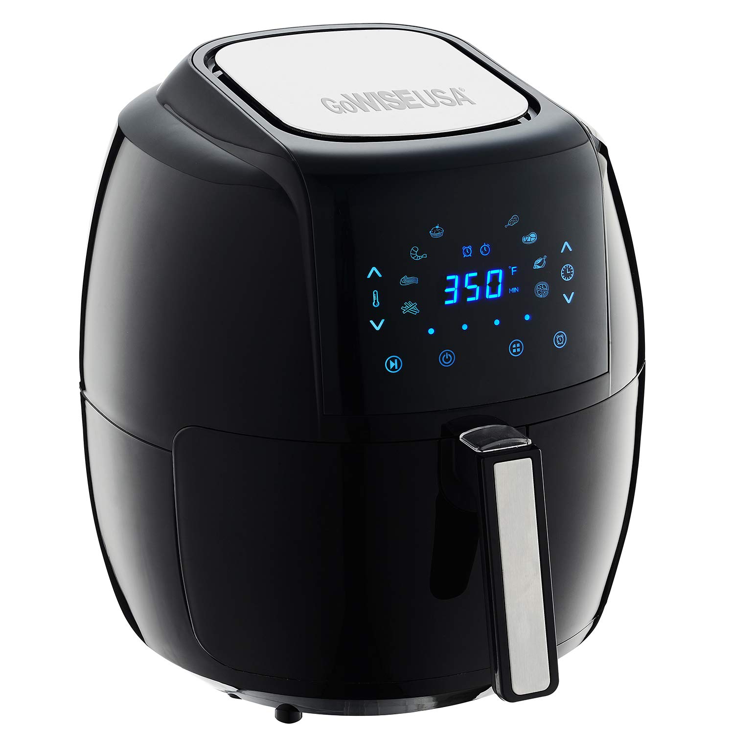 GoWISE USA 1700-Watt 5 8-QT 8-in-1 Digital Air Fryer with Recipe Book Black