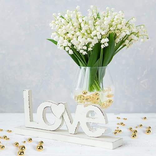 Miniatura 4 de huianer Relleno de jarrón de perlas, 300 perlas doradas para jarrón, perlas, cuentas de maquillaje, perlas redondas para jarrón, centros de mesa,