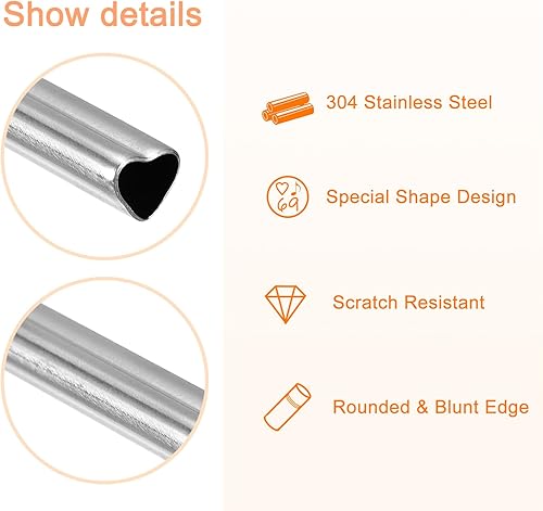 Miniatura 3 de uxcell 16 popotes de metal reutilizables, 8.5 pulgadas, con forma de corazón, popote de acero inoxidable para beber batido, bebidas frías, bebidas