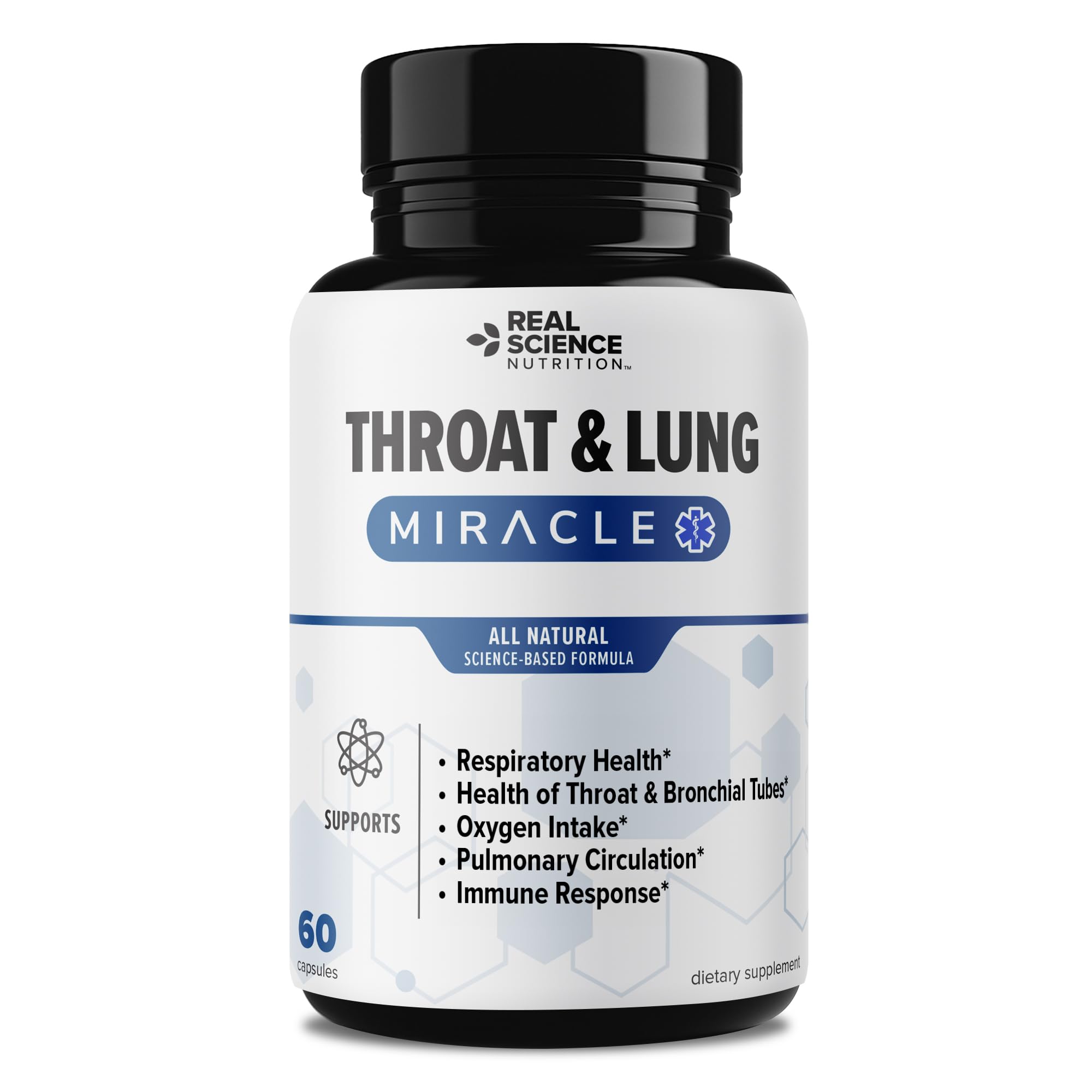 Throat & Lung Miracle for Adults - Natural Support for Low Oxygen Cough, Wheezing, Shortness of Breath, and Sore Throat Relief