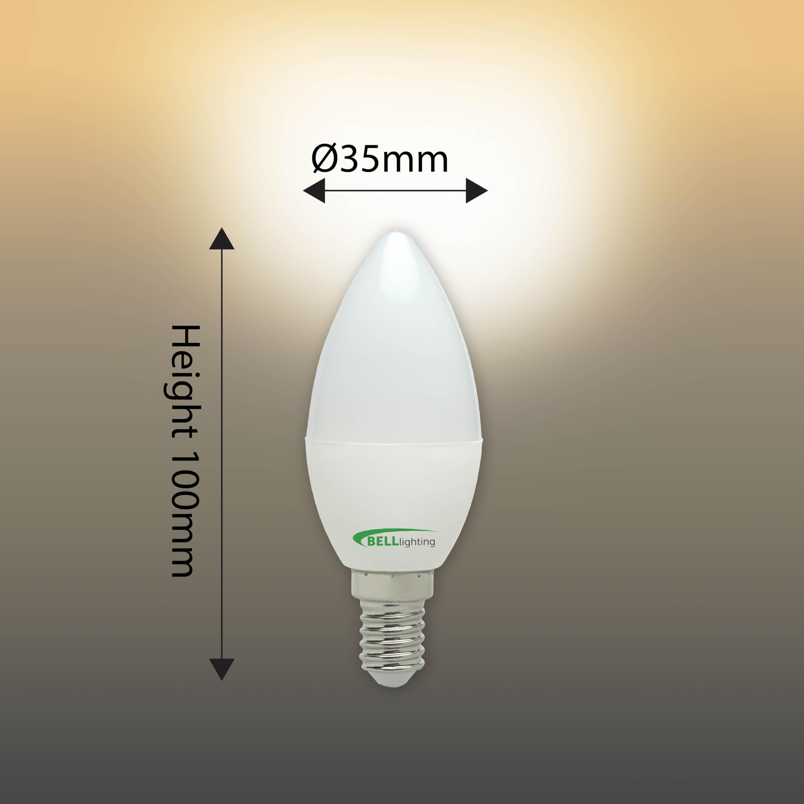 BELL Lighting Small Edison Screw E14 Dimmable Light Bulb LED Candle 6 Pack, Warm White - 2700k - Image 4