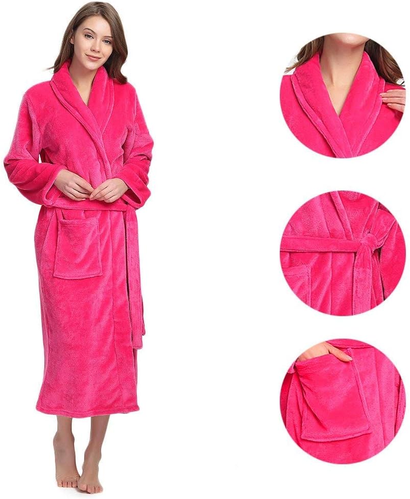 HEARTNICE Womens Fleece Robes, Soft Plush Long Bathrobe, Thick Kimono Robes for Womens, Warm House Coat - Image 4