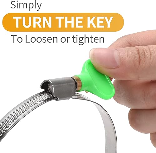 Miniatura 2 de GLIDESTORE Abrazadera de manguera de llave de 2-12 pulgadas rango de sujeción de 2 a 2 34 pulgadas de diámetro abrazaderas de manguera de acero
