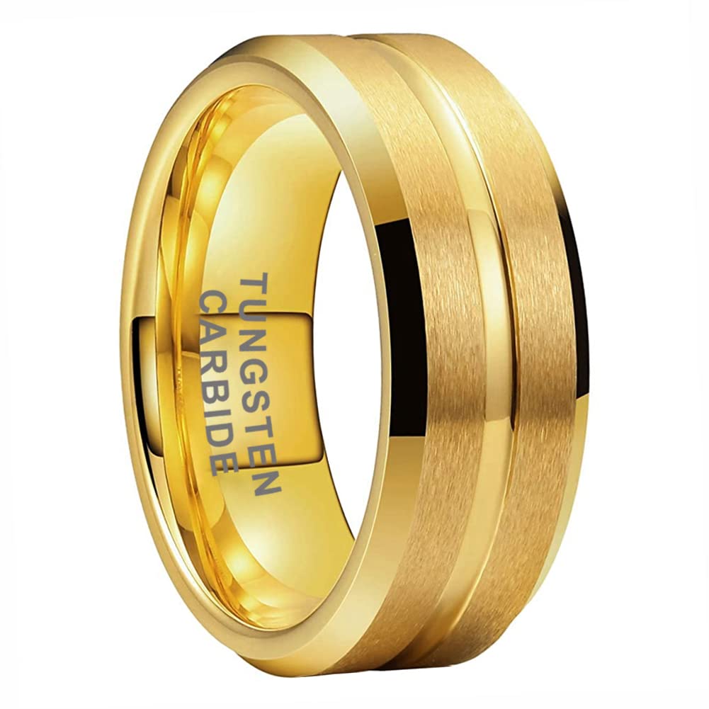 6mm 8mm Silver/Black/Blue/Gunmetal/Gold/Rose Gold Tungsten Rings for Men Women Fashion Engagement Wedding Bands Matte Finish Beveled Edges Comfort Fit