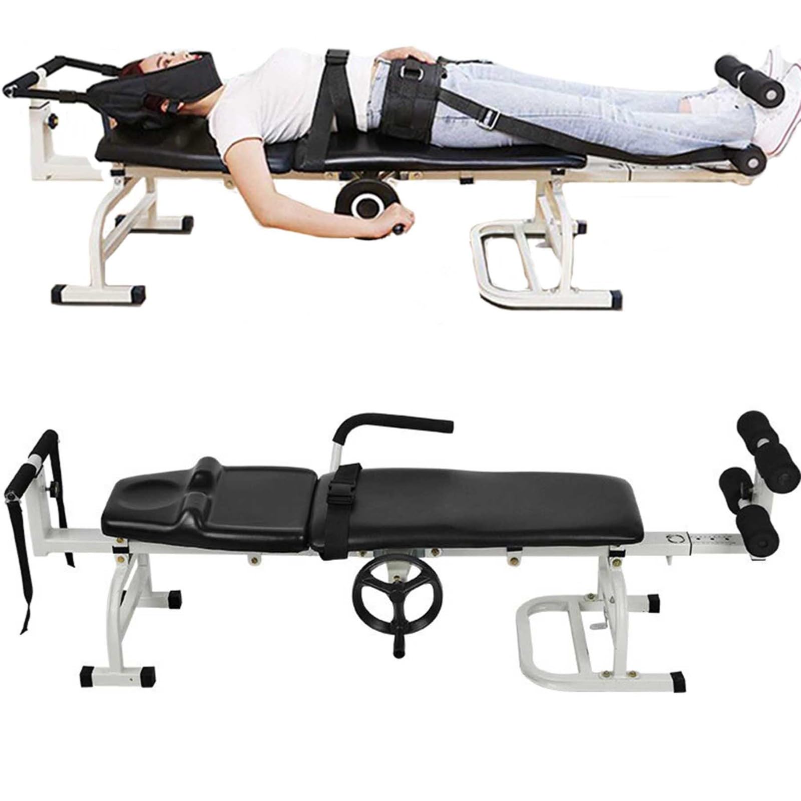 Cama de Tracción Cervical y Lumbar Adecuado Hernias Discales y Dolores Cervicales Masaje Plegable Cama Corrector Óseo Dispositivo de Estiramiento Corporal A,36CM