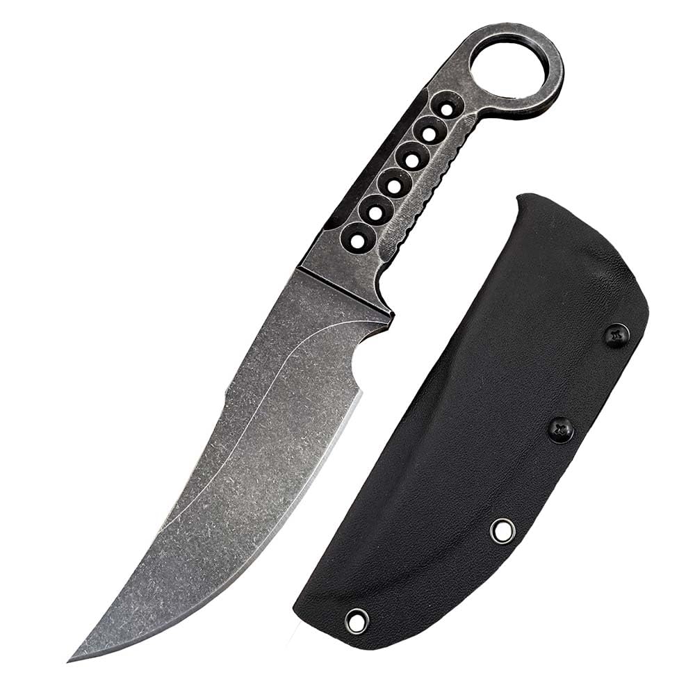 Festes Gegen Full Tang messer Edc Outdoor Jagdmesser Feststehende klinge tanto, gegen Einhandmesser, gerade scharfes stahl messer aus loch griffe, survival neck knife, Gürtelmesser mit Kydex scheide