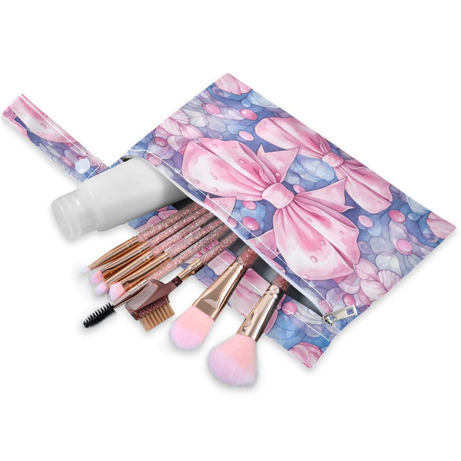 ATTX Bow Wet Dry Bags 2-Pack - Reusable Cloth Diaper Storage for Travel, Beach & Gym | Multi-Use Waterproof Bags for Swimsuits, Baby Clothes, Sports Gear#446