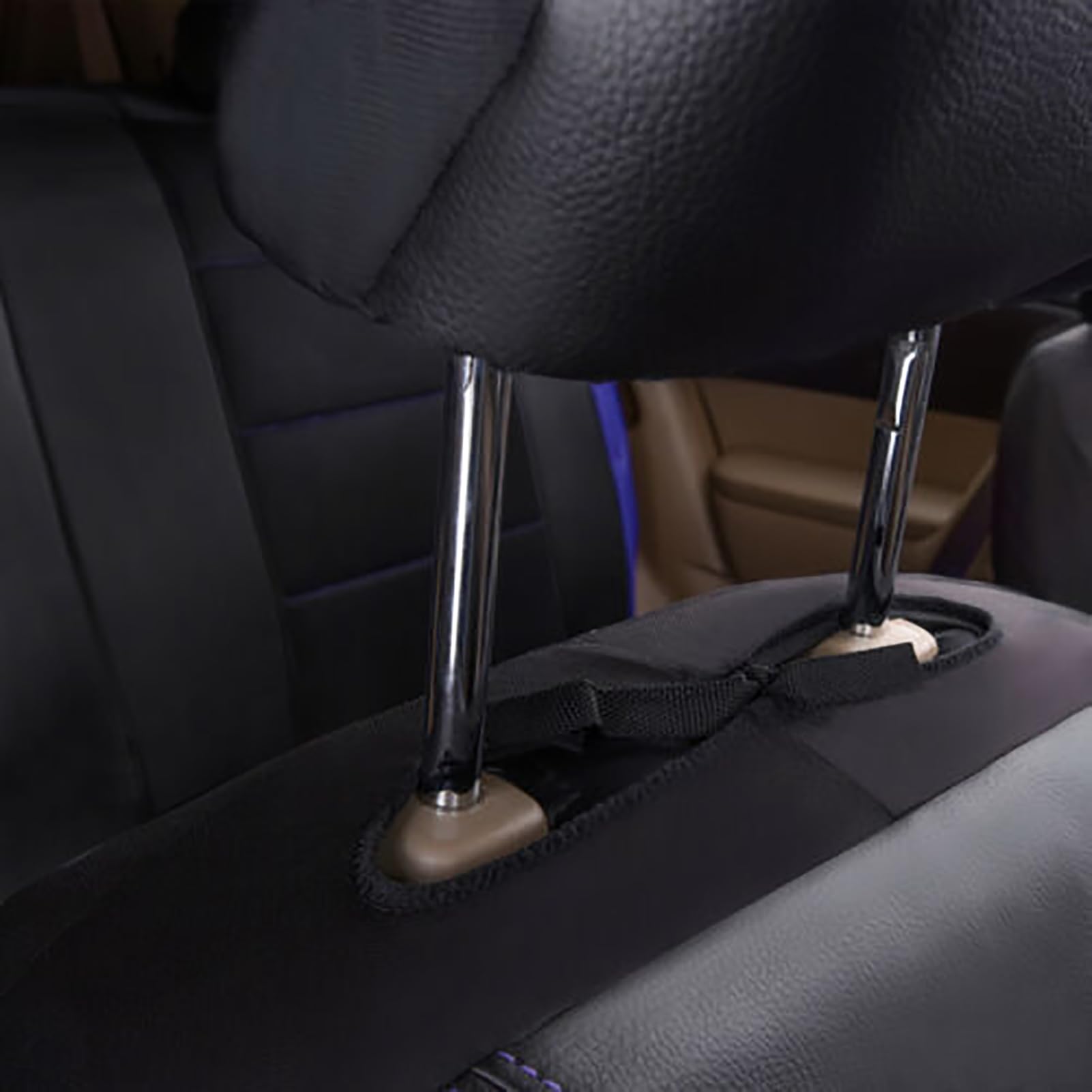 Pokrowce na siedzenia samochodowe do Range Rover Velar (L560) SUV 2017-2021 2022 2023 2024+, wykonane ze skóry PU, wodoodporne, antypoślizgowe i oddychające, niebieskie