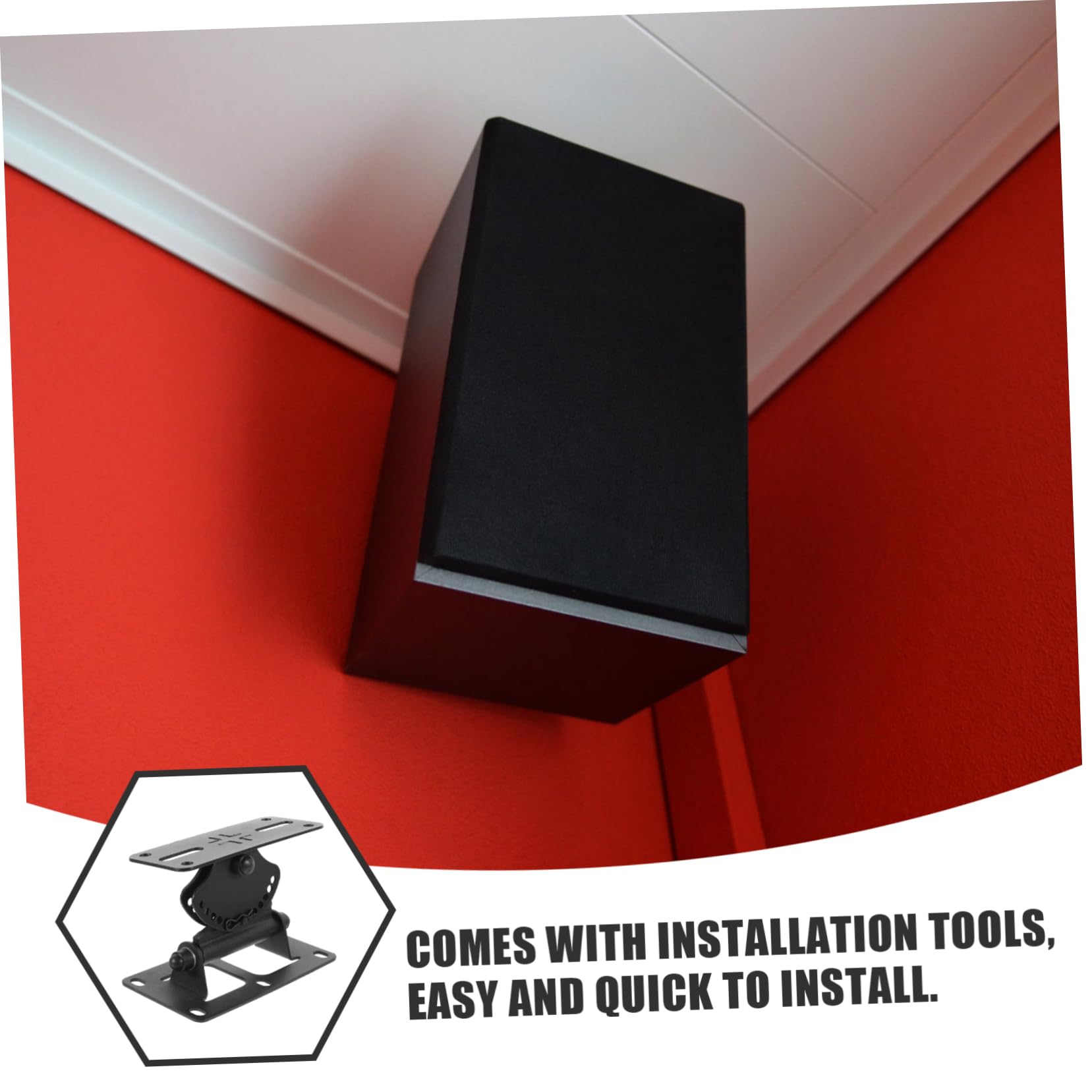 Housoutil Support Murale en Zinc Rotatif pour Alliage de Enceinte Mural Fixation Noir, Stable et Gain de Place pour Systèmes Audio et Scènes Techniques