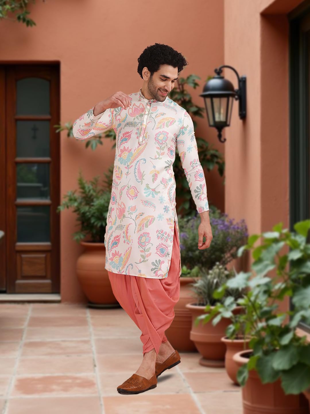 Kisah Mens Printed Cotton Blend Kurta - Traditional Ethnic Wear Kurta For Men For Weddings & Festivals, Multi, 44 Multicolour