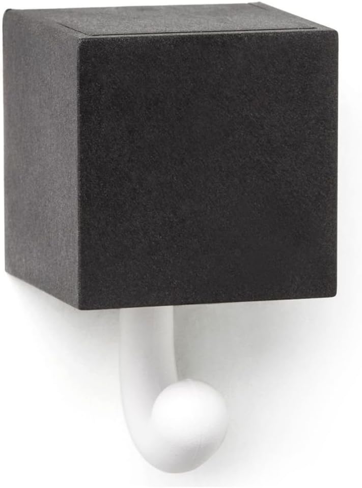 Qualy Kitt-a-Boo Peeping Cat Wall Hook Coathook Hanger Black Brown (Black)