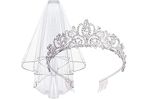 White Bridal Lace Veil With Tiara, Wedding Veils, Wedding Crown Bridal Headpieces, Bachelorette Veil Costume