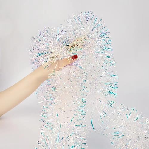 Guirnalda de oropel Adornos de Navidad – Guirnaldas de película de luz polar premium para decoración – Decoración de fiesta de Navidad reflectante