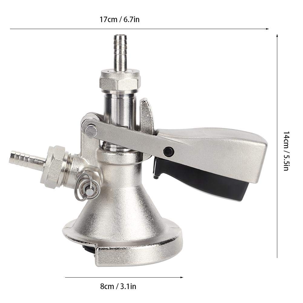 Coupleur de fût, coupleur de fût de distributeur de fût de bière en acier inoxydable de type A, connecteur de fût de bière coupleur de robinet de fût pour bar, pub, hôtel