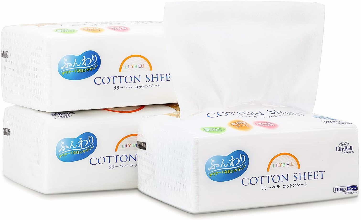 Lily Bell Soft Dry Wipes (330 Count) 100% Natural Cotton Wipes Facial Cotton Tissues for Sensitive Skin Facial Towels Disposable, Lint-Free, Dry and Wet Use, Strong Absorbent Baby Wipe