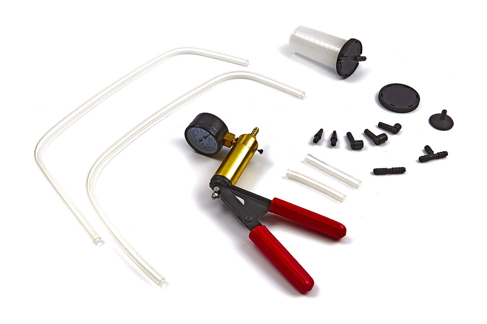 HERRAMIENTA PARA SANGRAR FRENOS VACUOMETRO Y COMPROBADOR DE PRESION Y VACIO Dispositivo de Purga de líquido de Frenos PURGADOR de frenos de coche Kit de Cambio de líquido de Frenos