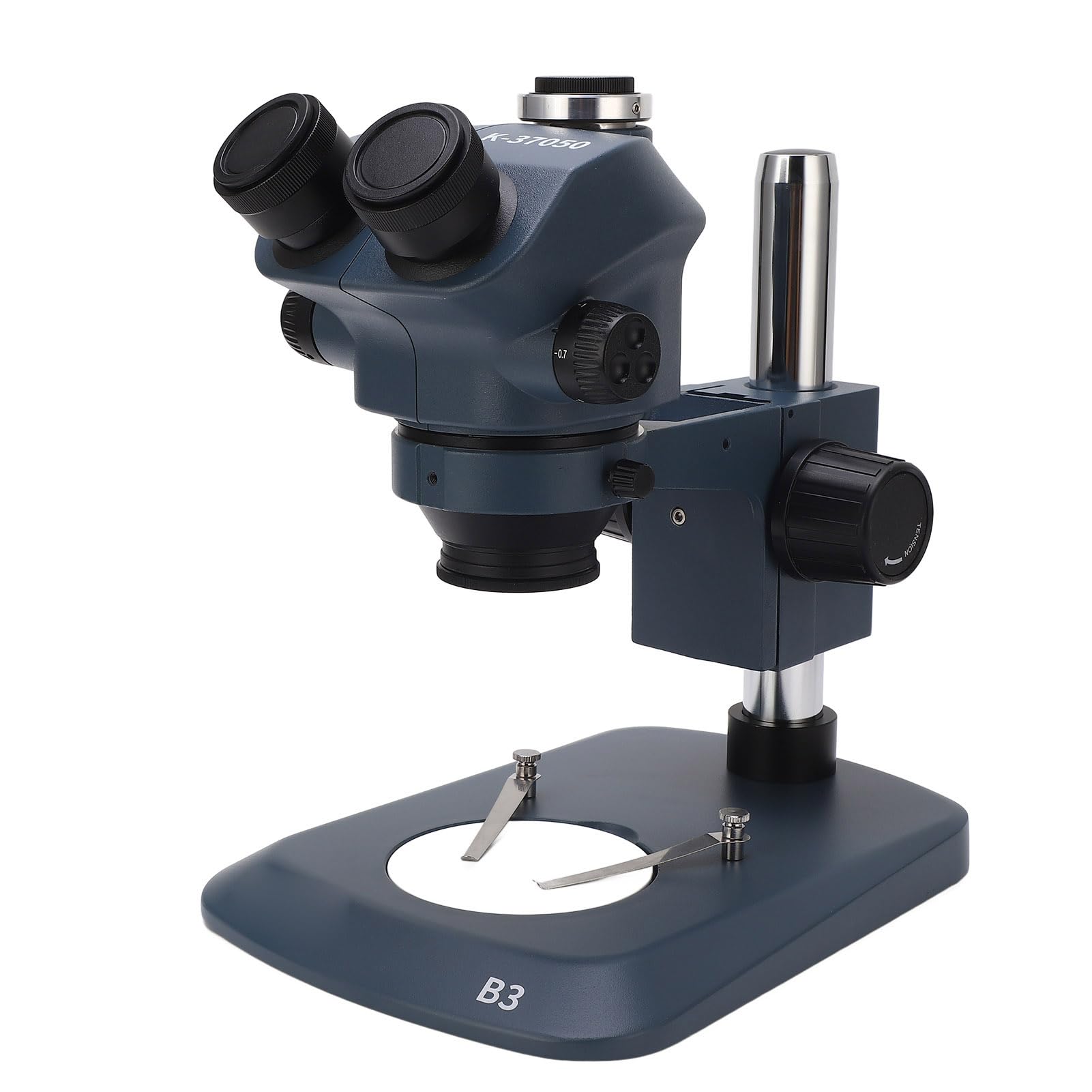 Microscopio Estéreo Trinocular de 7X a 50X, Ocular Confocal WF10X22mm, Lente Objetivo Auxiliar de 0,5X 2X, 7X a 50X