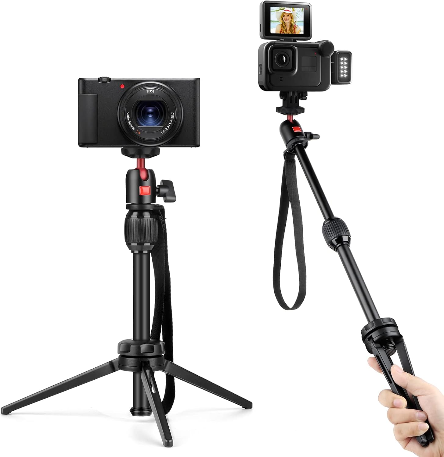 Mini Tripod for Camera, Aluminum Travel Camera Tripod Tabletop for Video Recording