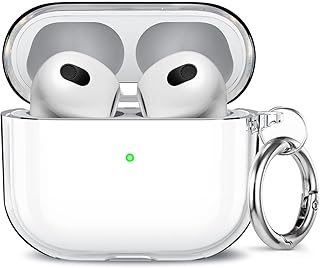 Misscat Compatible with AirPods 3 Case Clear (Upgrade), Shockproof Soft TPU Protective Airpod 3 Case Cover with Keychain Designed for AirPods 3rd Generation 2021,Support Wireless Charging, LED Visible