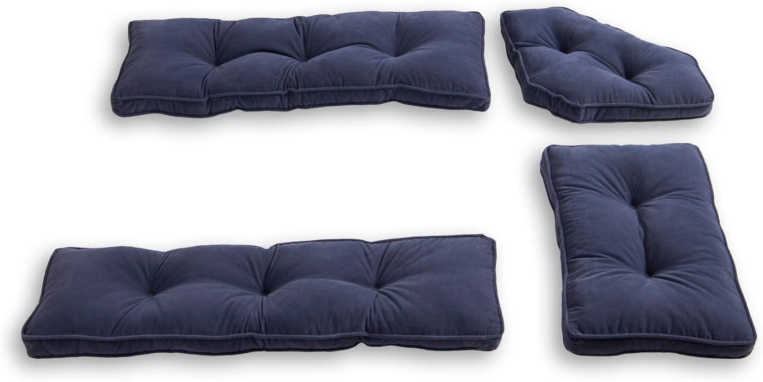 South Pine Porch Hampton 4-Piece Kitchen Nook Cushion Set, Denim