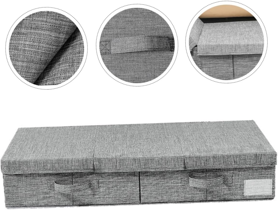 Ciieeo Bed Storage Organizer Foldable Clothes Storage Box Multi-functional Sundries Container Clamshell Design Sturdy Fabric Space Saver for Bedroom Closet and Dormitory