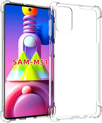 Funda para Samsung Galaxy M51 TPU cuatro esquinas cubierta protectora transparente funda suave