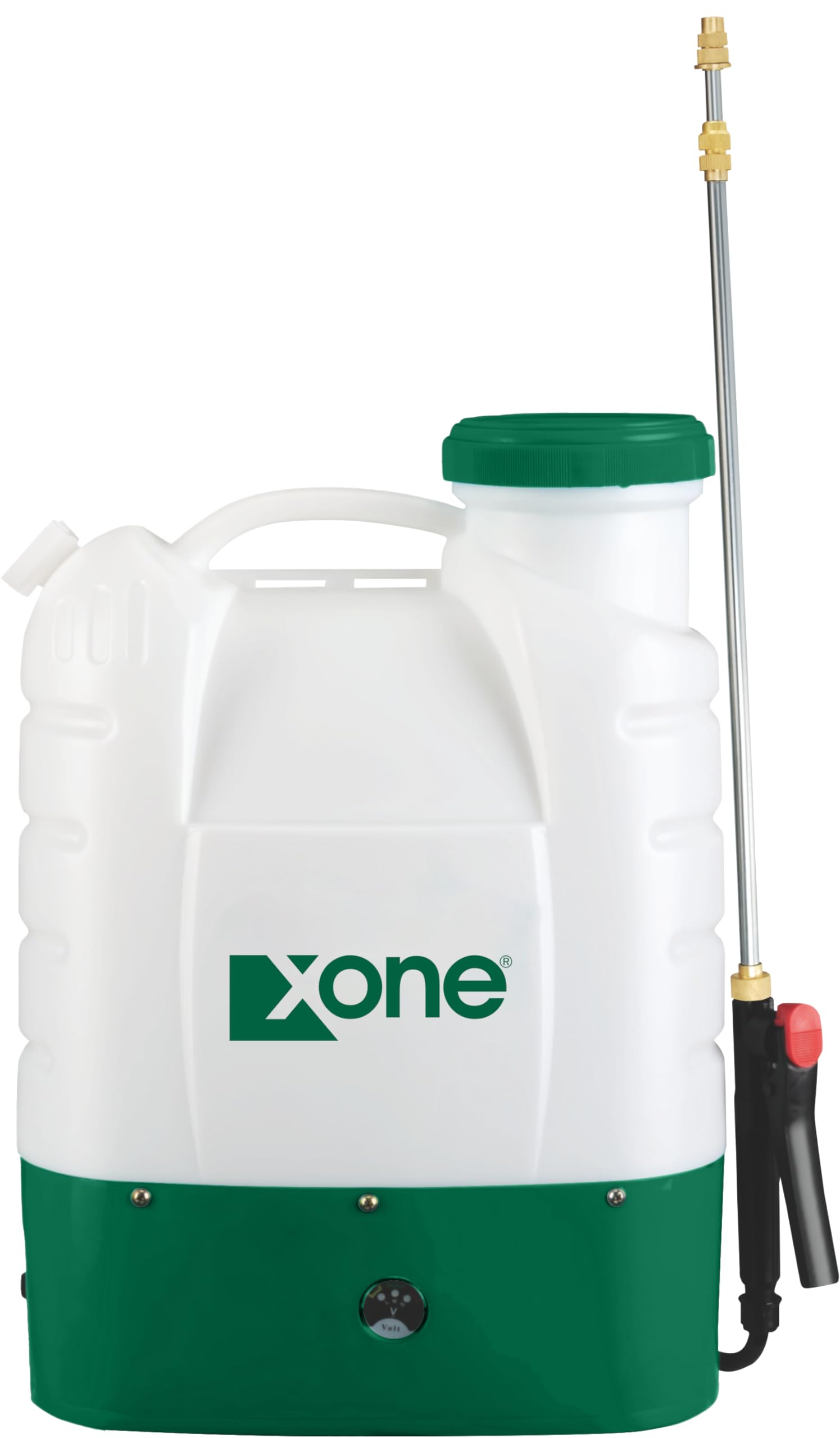 XONE | POMPA A SPALLA irroratrice con BATTERIA al litio (12V - 8Ah),16 litri con sebatoio resistente ai raggi UV. Lancia telescopica in acciaio