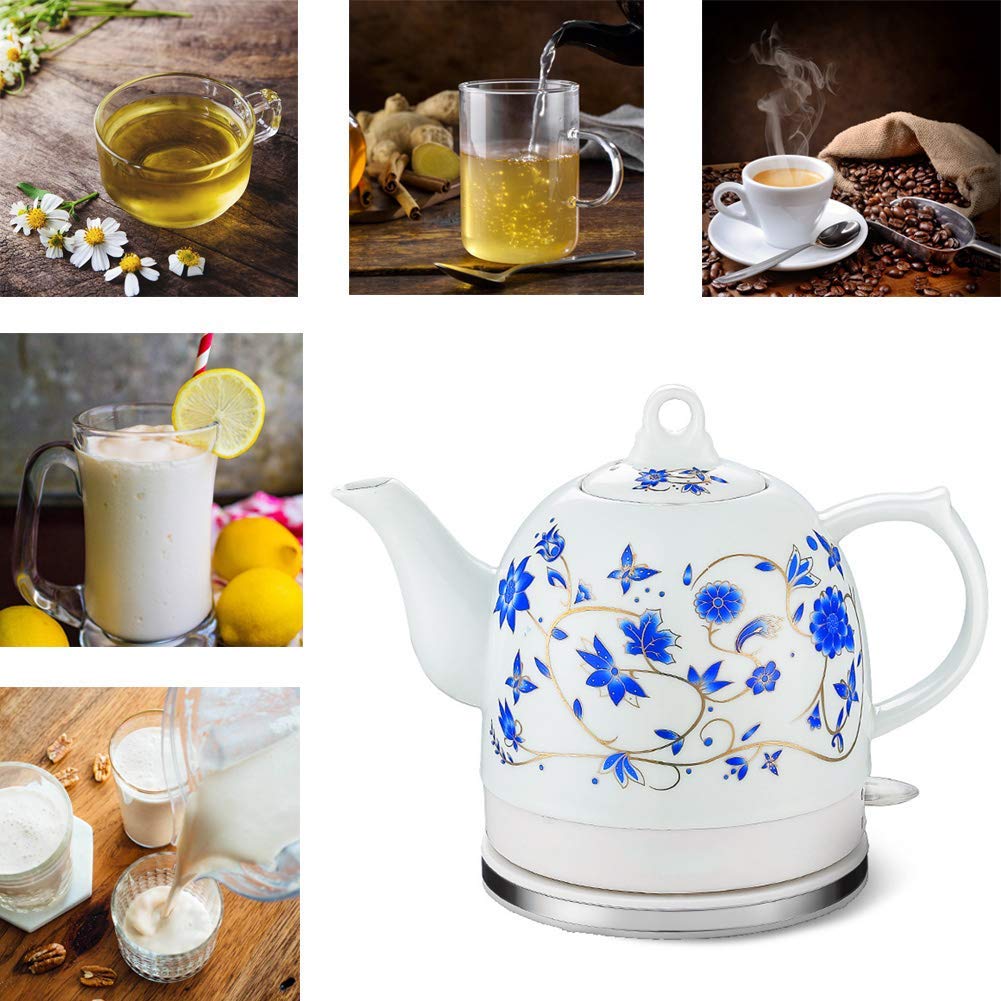Czajnik ceramiczny Czajniczek - Dzbanek ze stali nierdzewnej 1,2 l w stylu retro, bezpłatny, automatyczne wyłączanie, szybkie gotowanie 1350 W Woda do herbaty, kawy, zupy, płatków owsianych -