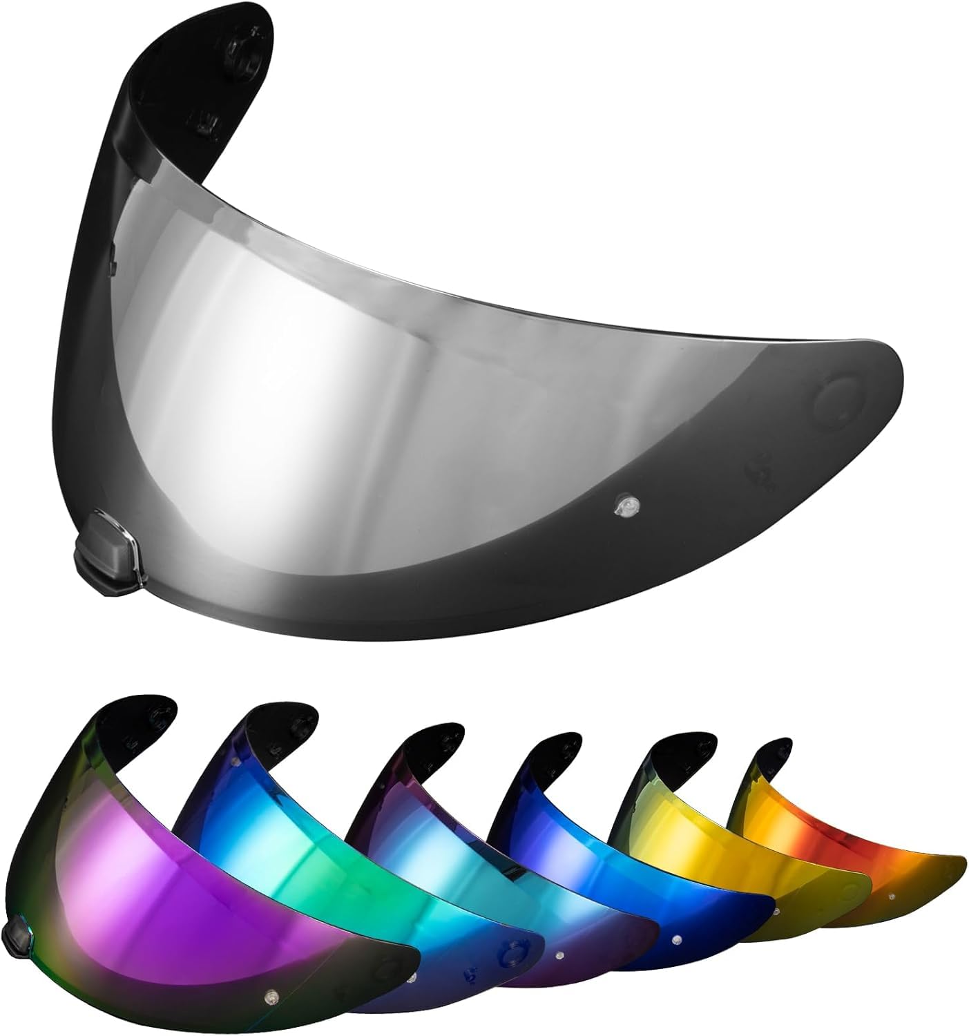 PSLER Visiera per HJC i70 i10 HJ-31,Visiera Colorata Accessori per Casco da Moto Ricambio(Argento)
