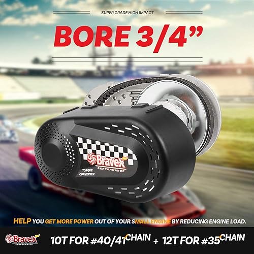 Miniatura 2 de Convertidor de par completo para Predator 212 Go Kart Juego de embrague 3/4 pulgadas 10T #40/41 y 12T #35 Cadena de repuesto para 218353A Manco