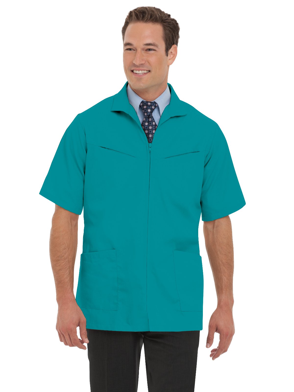 Classic Fit, 4-Pocket, Zip Front Scrub Consultation Jacket Lab Coat 1140