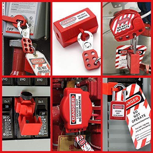 Omgtmd LOTO BOX KIT 50 Lockout Tagout - Lock Out Tag Out Kit Safety Padlocks Lockout Hasp Breaker Lockout Ball Valve Lockout Steel Cable Lockout Plug Loto Valve Lockout Kit Loto Tags Lockout Set thumb #6