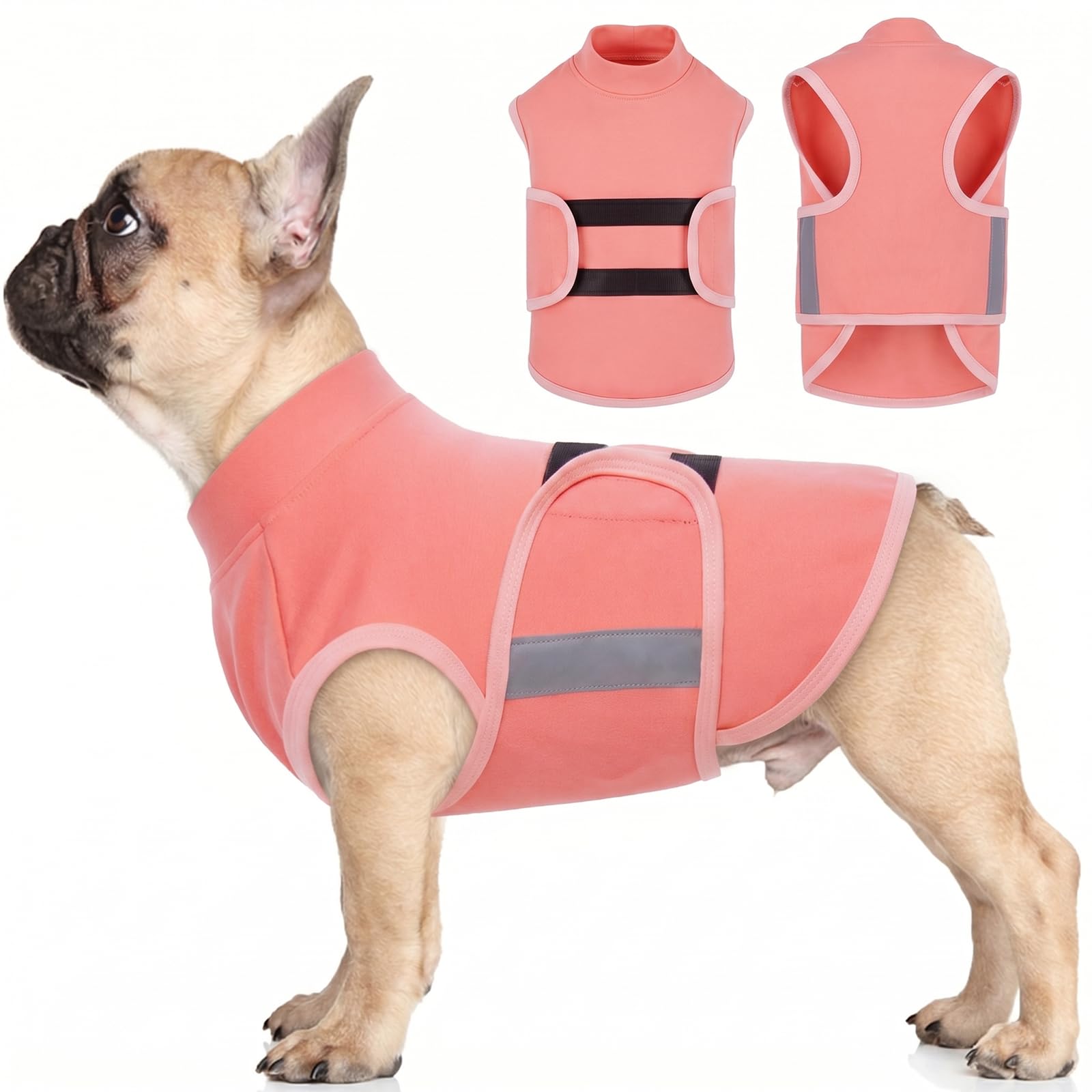 IECOii Weighted Vest for Dogs,Soft Dog Anxiety Jumper,Fleshpink,L