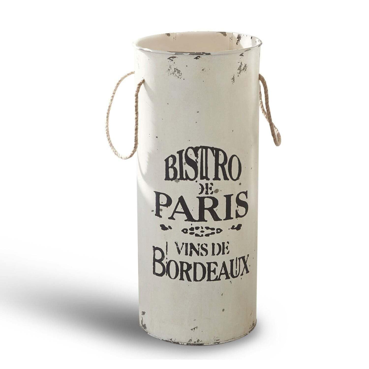 Portaombrelli Mesh Zeller Bianco - Ø14x40.5 Cm, Acciaio Intrecciato - Foto 4