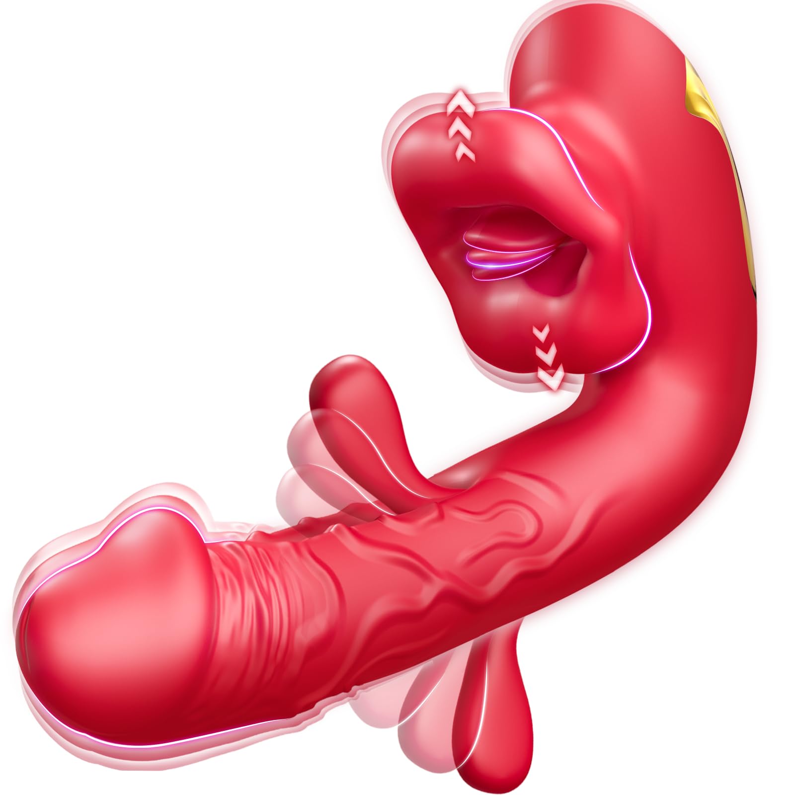 Vibratoreper Donna Professionale Sex toys - Vibratore Clitoride Dildo Vibratore Con 10 Modalità Sbattere & Vibrare & Leccare & Mordere,Lingua Vibrante Vibratore Anale Sexytoysys Donna Coppia