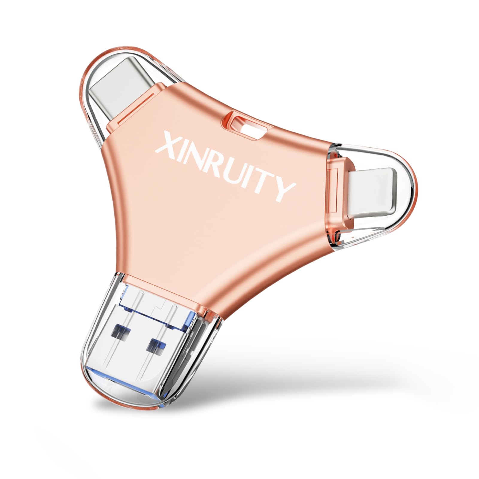 XINRUITY 256GB iphone バックアップ 4 in 1 i 0S/Android/PC対応 iphone USBメモリ アプリ不要、挿入するだけでデータ保存が可能です 容量不足を解決します