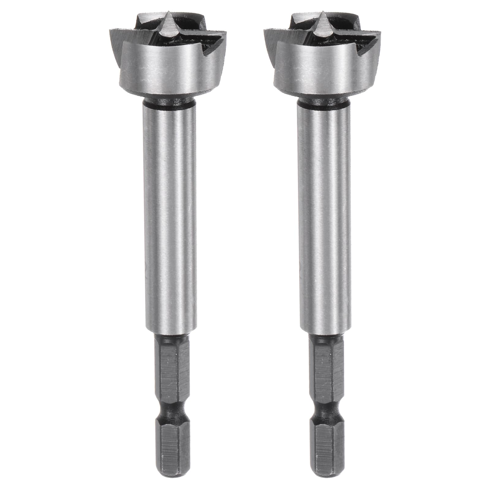 HARFINGTON 2pcs Forstner Drill Bits 22mm (7/8") Multi-Tooth Serrated Carbon Steel Wood Hinge Drill Bit with 1/4" Hex Shank for Hardwood Softwood