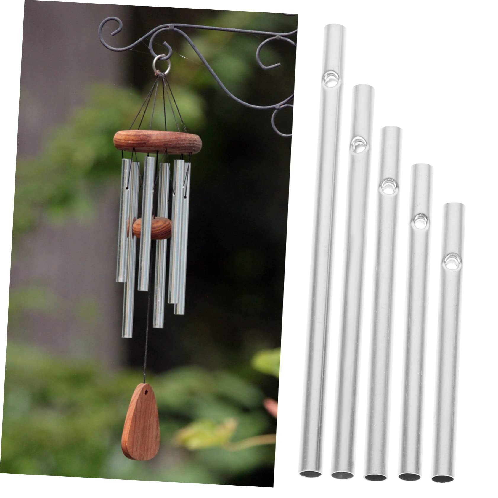 Toddmomy 5 Sätze DIY Windspielrohre Aluminium Ersatzteile Für Windspiele Durchmesser Längen Für Kreative Handwerksprojekte Und Außenbereichdeko 60 Stück * 5