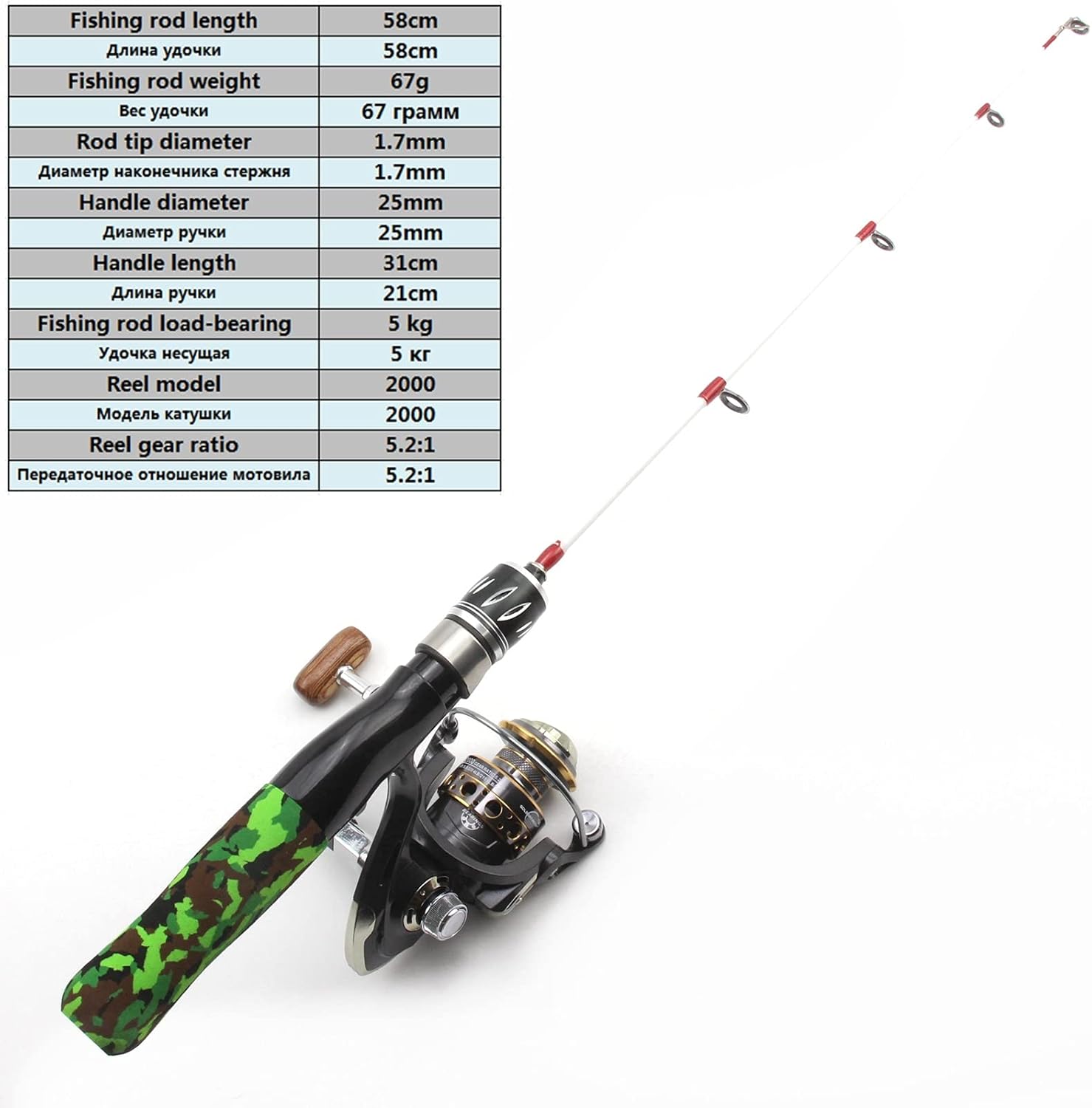 58cm Ultra-Short Rod Reel Combo, Fishing Rod and Reel Set, Mini Ice Fishing Rod Reel Set, 67g Ultra-Light Children’s Fishing Rod, Beginner Fishing, Fishing Rod On Board ZYHYD