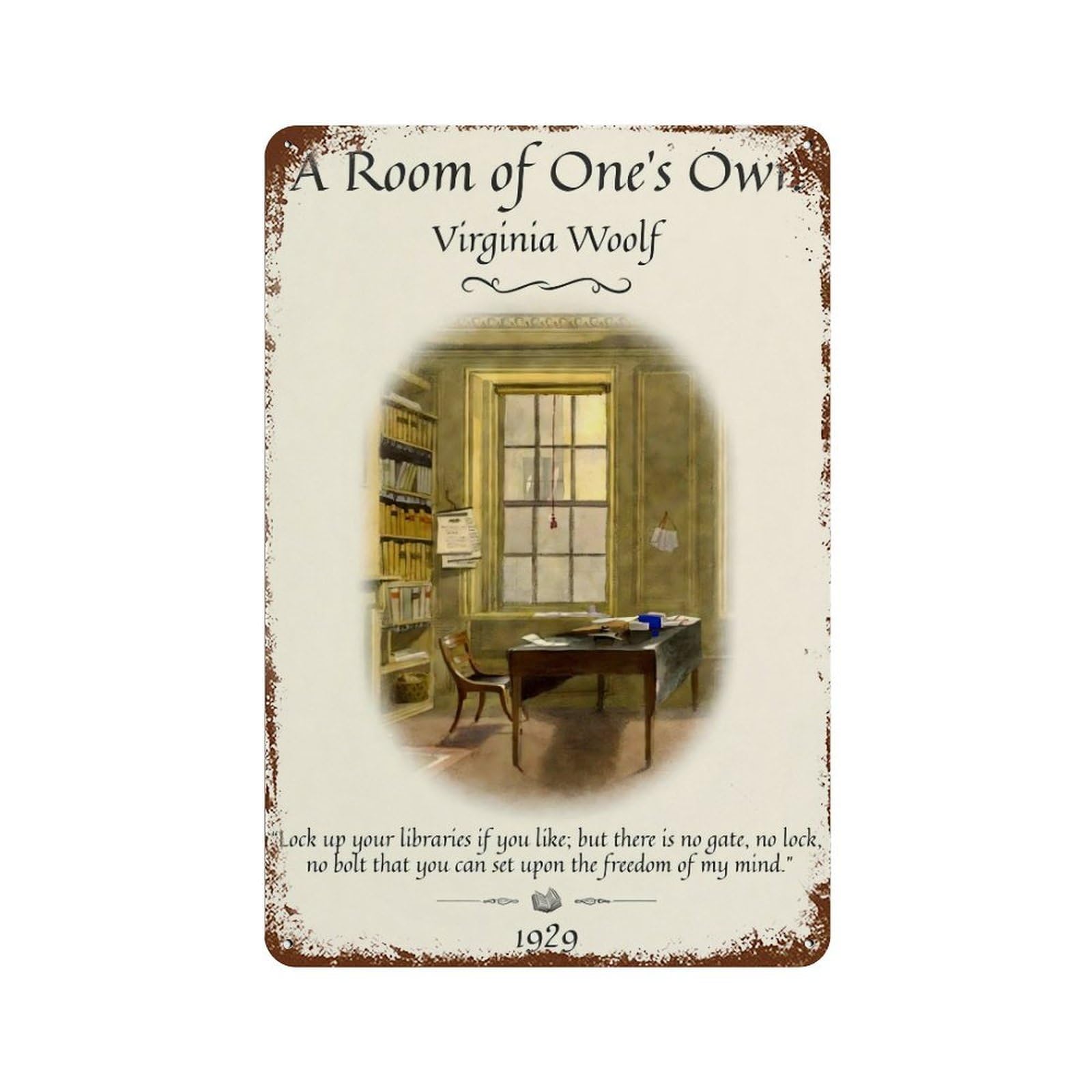 xiaoxiaoshen A Room Book Quotes Literary Wall Decor Art Metal Tin Poster Modern Home Decor Art Home Bar Shop Decorations Vintage Sign 30x20cm