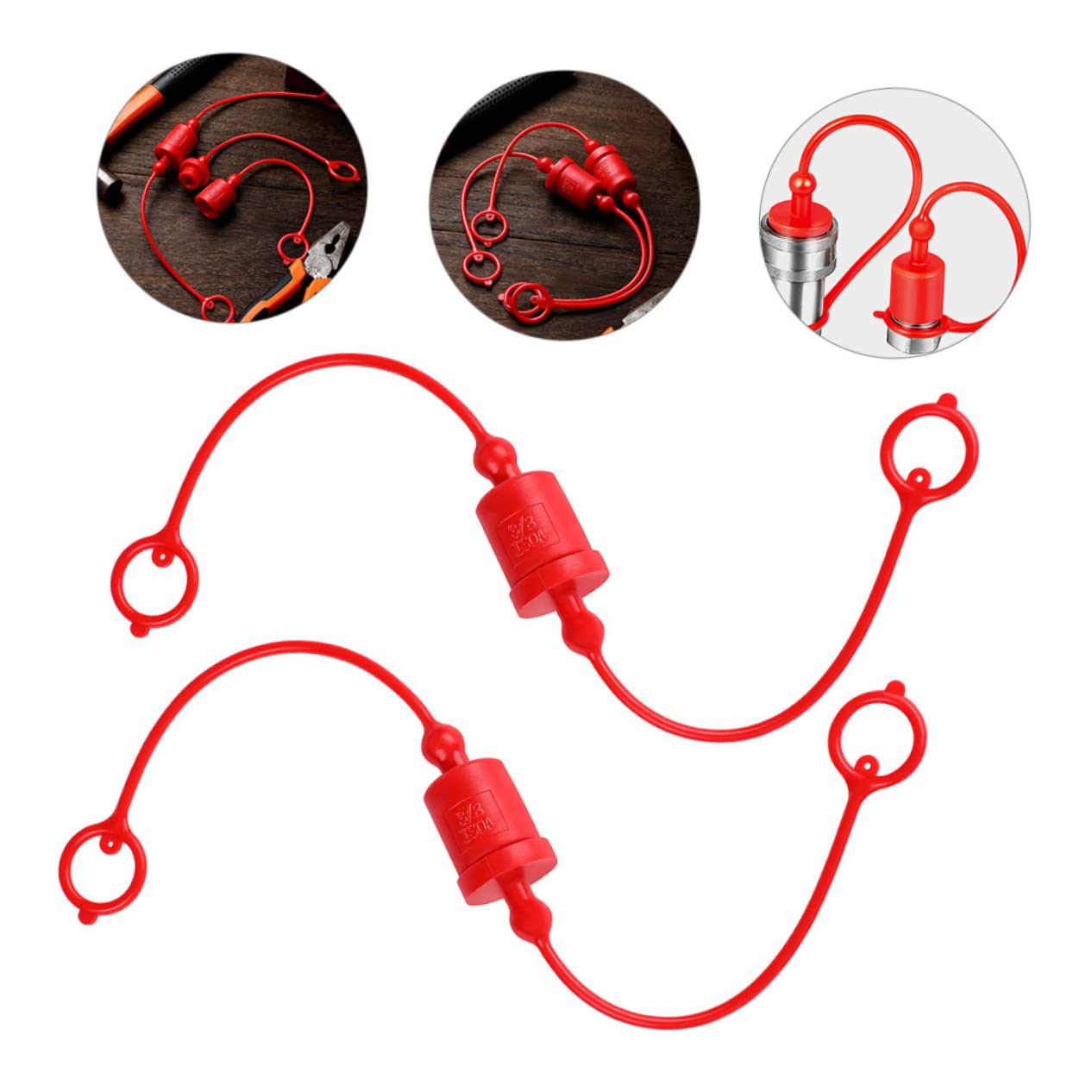 BESPORTBLE Hydraulik Staubkappen aus Kunststoff 3/4 Npt Flat Face 2 Satz mit Je Einer Männlichen und Weiblichen Staubkappe Rot Leichtgewichtig zum Schutz und Verlängerung der Lebensdauer