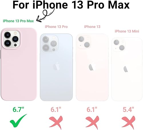 Miniatura 5 de Jele Funda diseñada a prueba de golpes para iPhone 13 Pro Max, funda de silicona líquida con forro de microfibra suave antiarañazos, protección