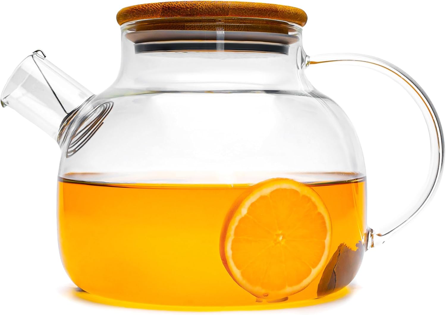 Glass Teapot Stovetop Safe, 33.8oz/1000ml Clear Teapots with Removable Filter Spout, Teapot for Loose Leaf and Blooming Tea, small, GBWP30001-101