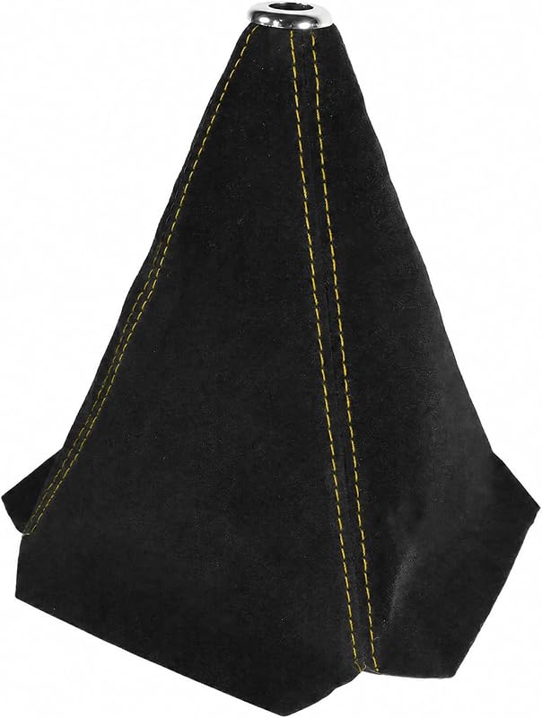 Capa para Alavanca de Câmbio em Couro PU Preto e Amarelo Generic – 1 unidade