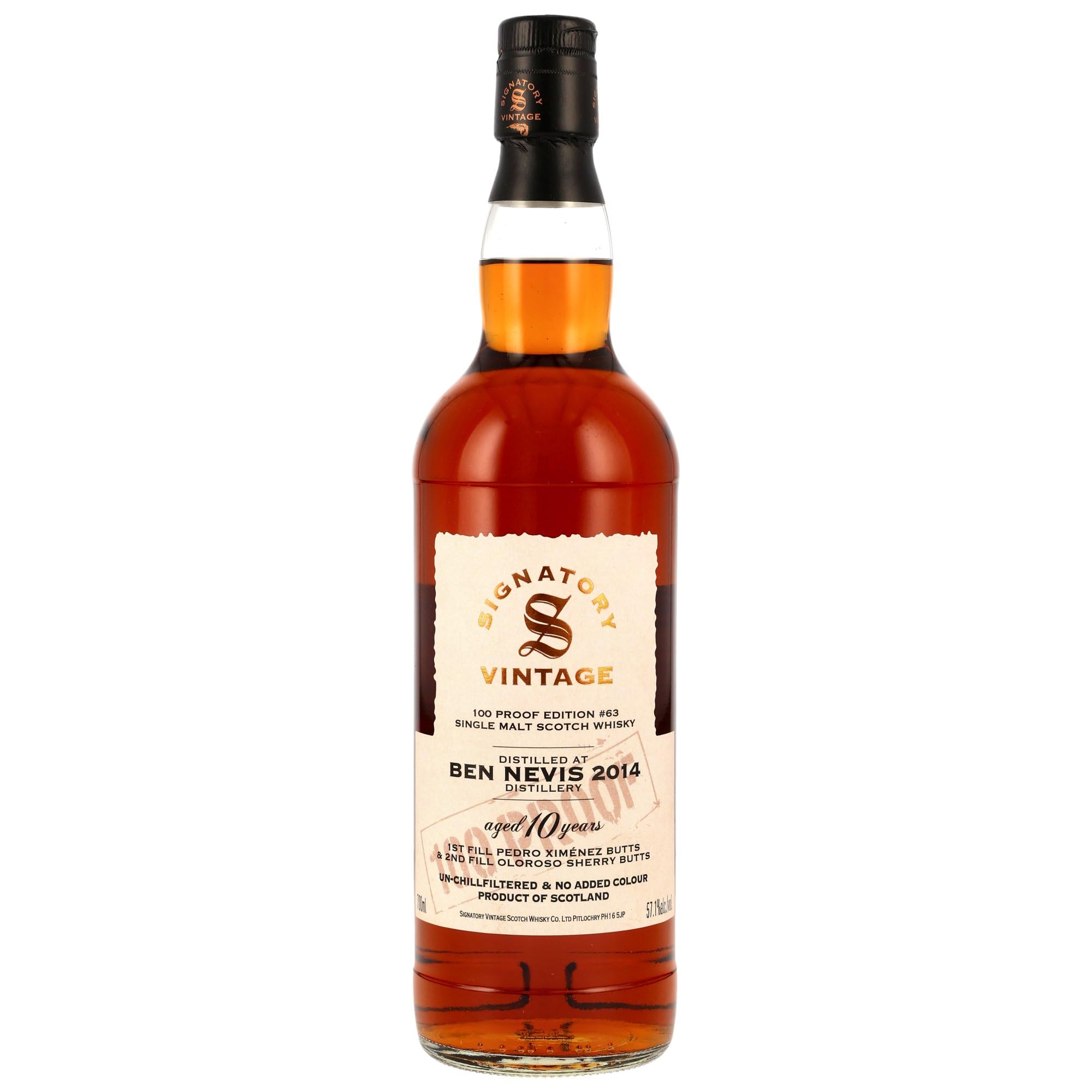 Ben Nevis 2014 Signatory Vintage 100 Proof Edition Single Malt Whisky (1x0,7l)