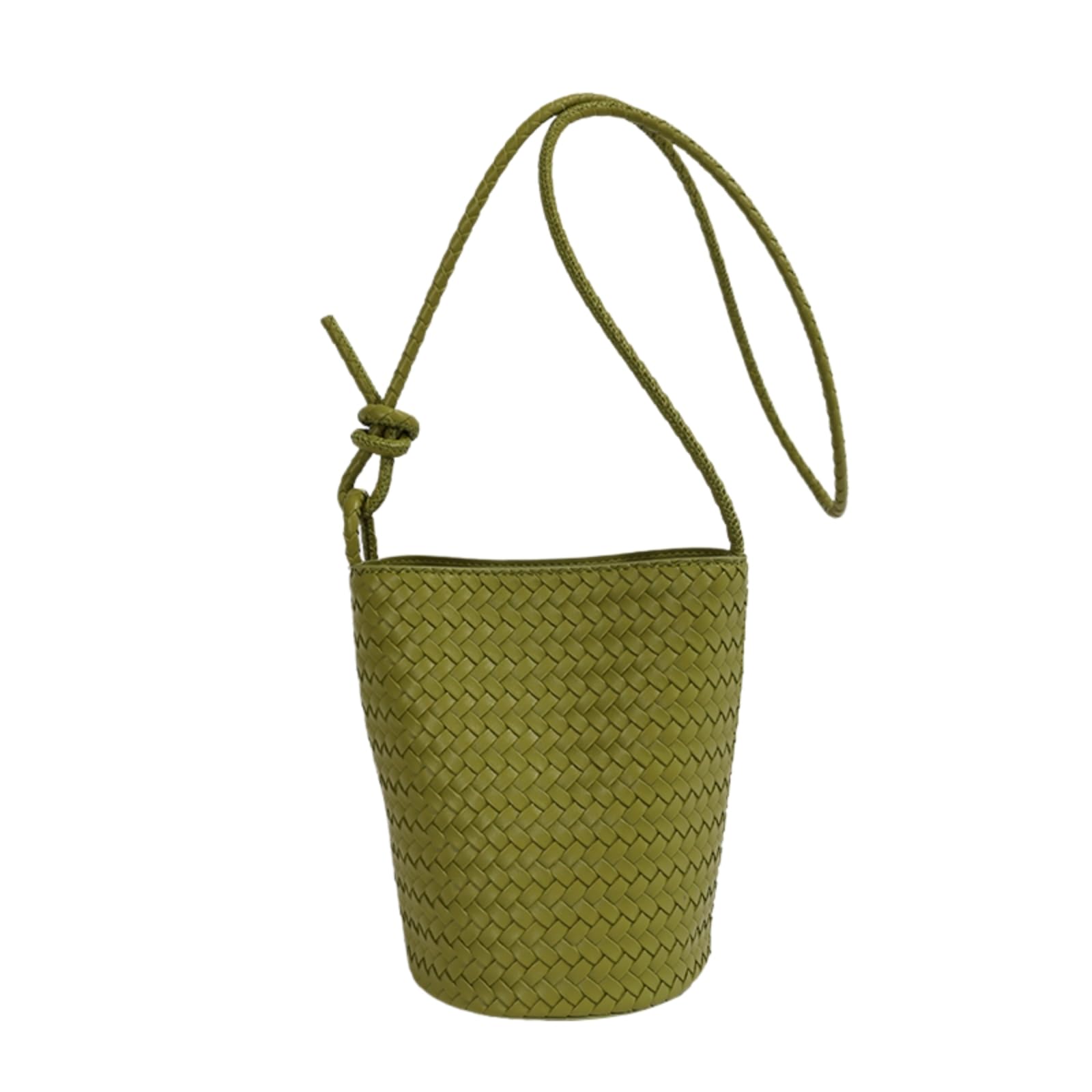 Borsa Tracolla Moda Tessuto Secchio Donne Pu Cuoio Cesto Borse A Spalla Singola Portatile della Signora-Green