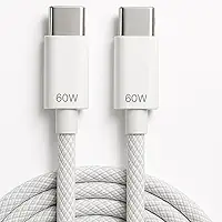 Cabo USB-C Turbo 2 Metros Tipo C 60W Nylon Trançado e Reforçado Compativel Com Iphone 15, Iphone 16 Notebook Tablet Qualidade Premium Carregamento Transferência de Dados Compativel ANDROID