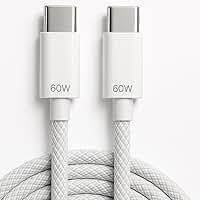 Cabo USB-C Turbo 2 Metros Tipo C 60W Nylon Trançado e Reforçado Compativel Com Iphone 15, Iphone 16 Notebook Tablet Qualidade Premium Carregamento Transferência de Dados Compativel ANDROID